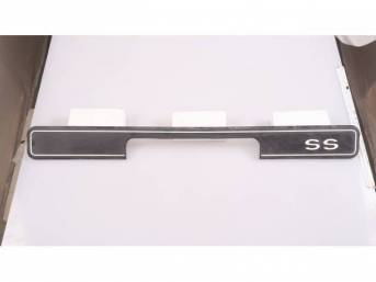 PAD, Rear Bumper, Black w/ *SS* Logo, RESTOPARTS GM correct repro